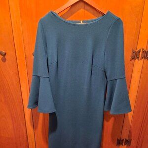Calvin Klein Blue Bell Sleeve Shift Dress Size 8